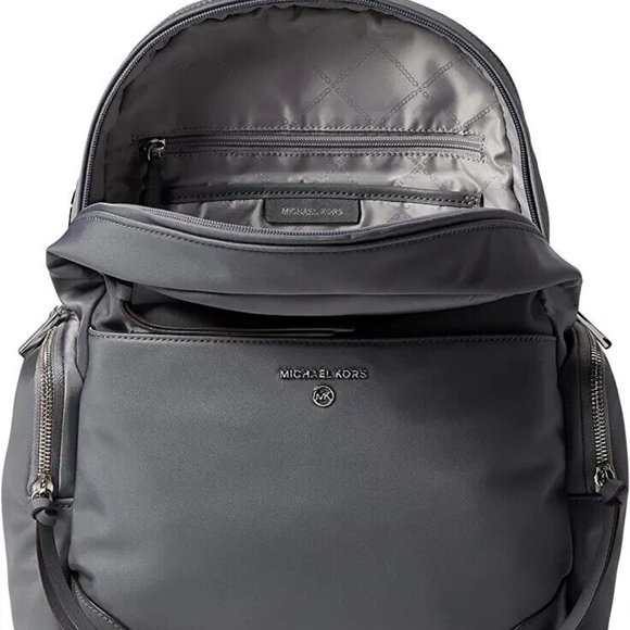 Michael Kors Prescott Backpack Heather Gray Nylon Large Size NEW SEALED - Picture 8 of 10